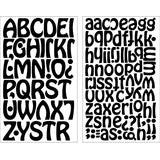 9-727 Cool Alphabet Bundle Pack - Black Flocked 1.5 Inch Iron-on