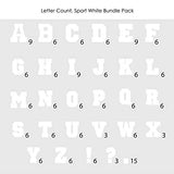 9-730 Sport Alphabet Bundle Pack - White Flocked 1.5 Inch Iron-on