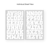 9-730 Sport Alphabet Bundle Pack - White Flocked 1.5 Inch Iron-on