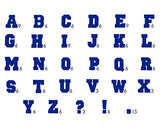 9-731 Sport Alphabet Bundle Pack - Blue Flocked 1.5 Inch Iron-on