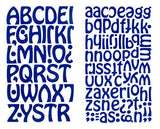 9-734 Cool Alphabet Bundle Pack - Blue Flocked 1.5 Inch Iron-on