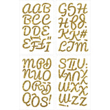 9-8015 Pacifico Alphabet & Punctuation - Gold Ultra Glitter 1.75 Inch Iron-on