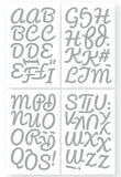 9-430 Pacifico Alphabet and Punctuation – White Polyvinyl 1.75 Inch Iron-on