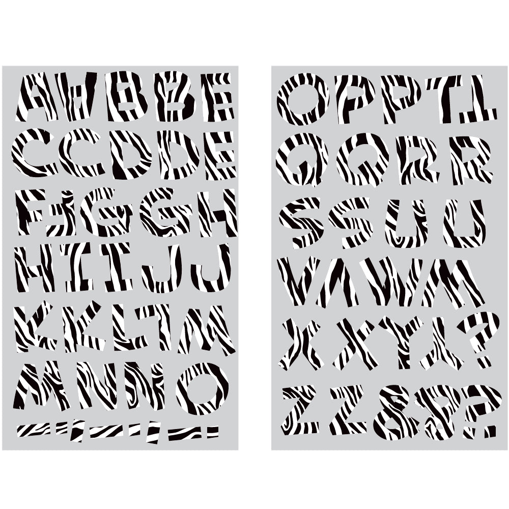 9-9115 Black/White Zebra Print Letters - 1 inch Black/White Zebra Prin ...