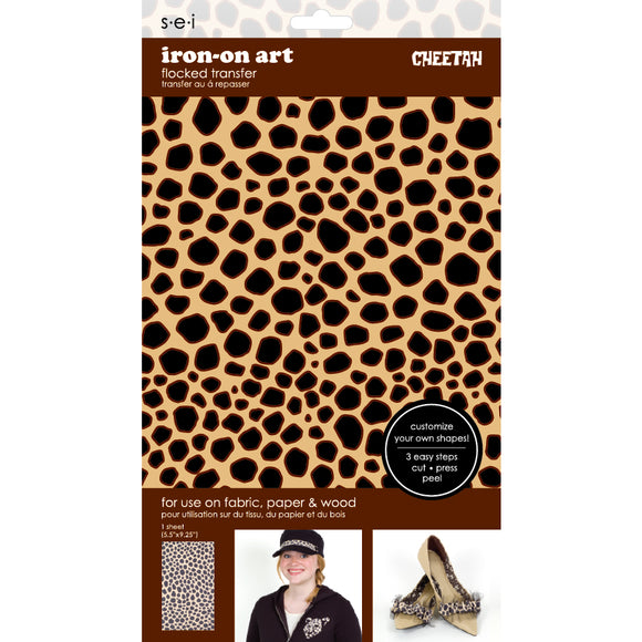 9-9404 Cheetah Print 5.5 x 9.25 Inch Iron-on Sheet - Cut Your Own Design