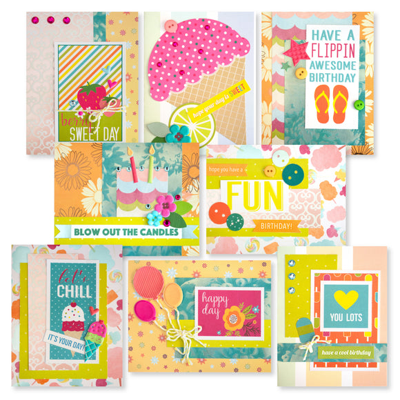 3-6166 Awesome Birthday Limited Edition Card Kit - Instructions and Materials to Make 8 Cards