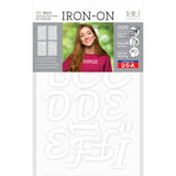 9-430 Pacifico Alphabet and Punctuation – White Polyvinyl 1.75 Inch Iron-on