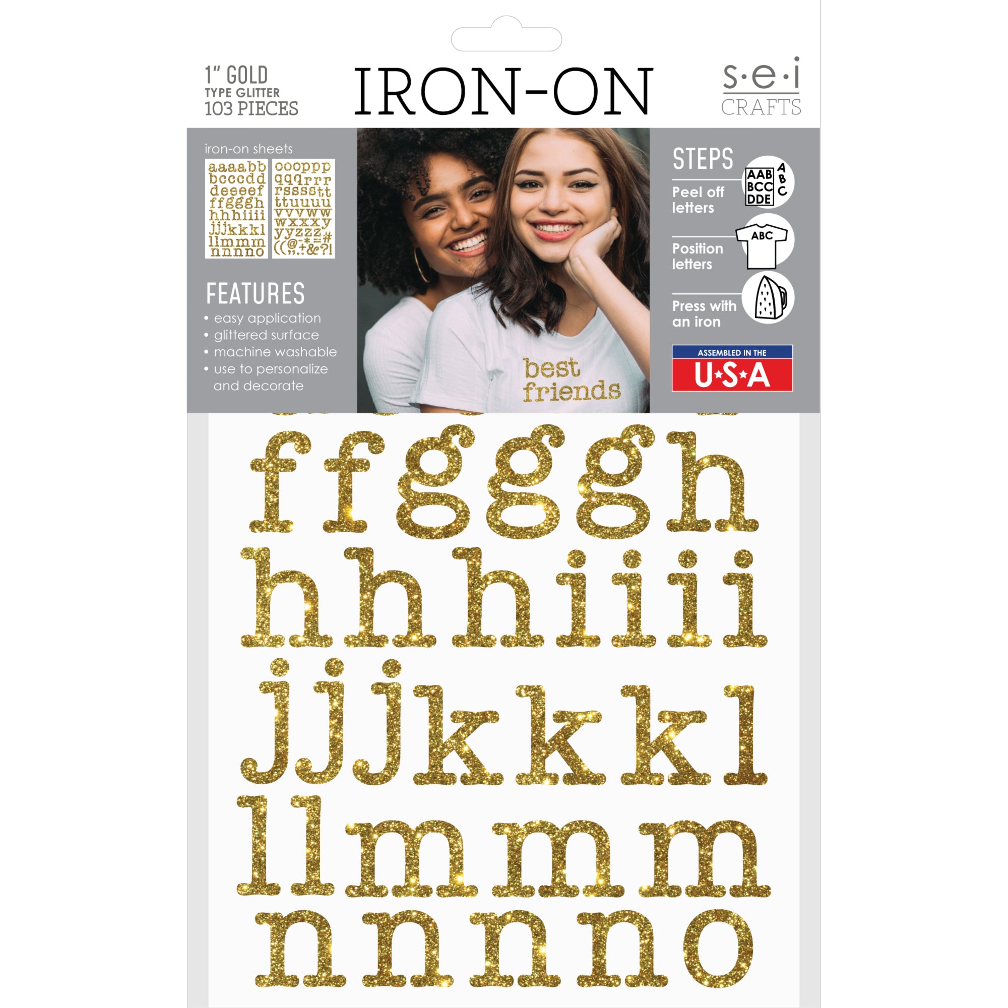 9-318 Yellow Camdon Polyvinyl Iron-on Letters 1 1/2 – SEI Crafts