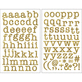 9-428 Type Alphabet and Punctuation - Gold Ultra Glitter 1 inch Iron-on