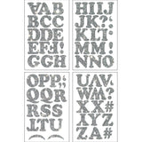 9-432 Chunky Alphabet - Silver Glitter Polyvinyl 2 Inch Iron-on