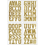 9-444 Varsity Alphabet and Punctuation - Silver Glitter 2 Inch Iron-on