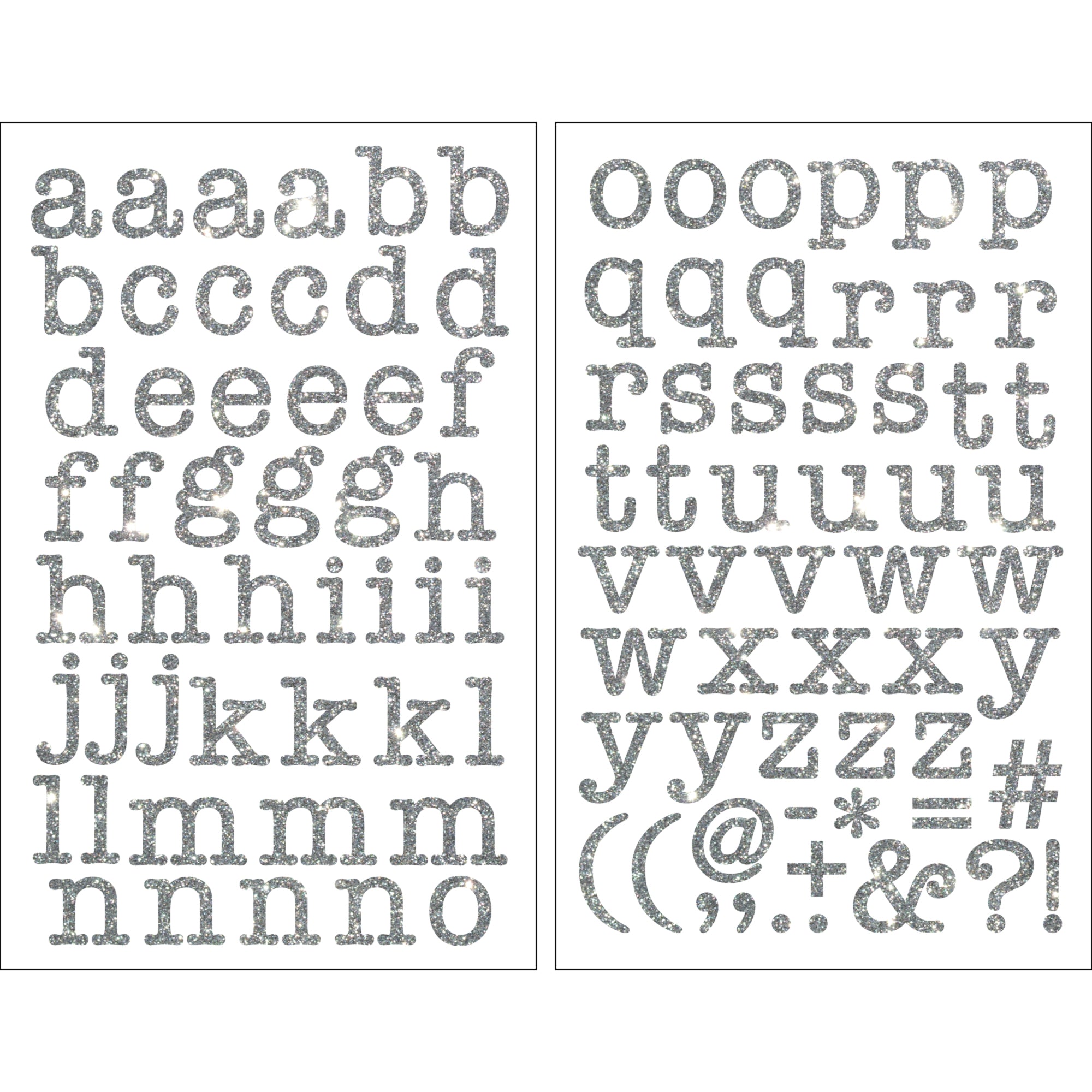 9-307 Classic Ultra Glitter Silver Letters - 3