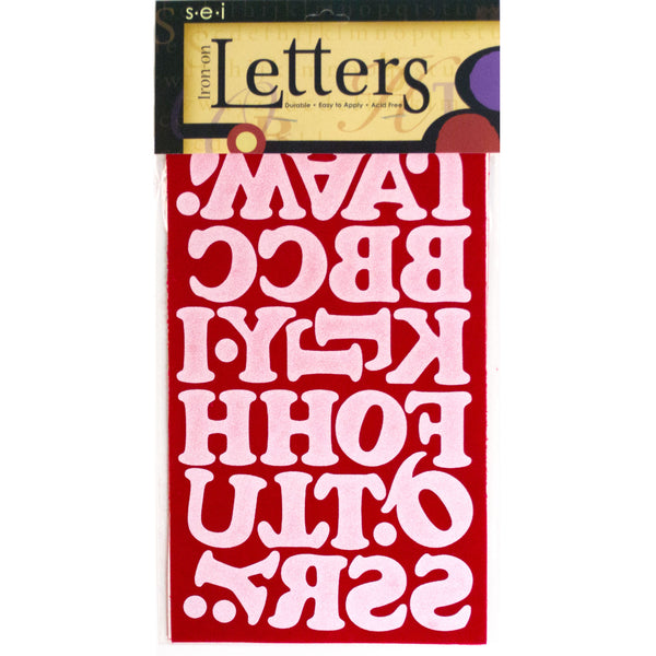 9-193 Red Paisley Flock Iron-on Letters 1 1/2