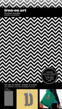 9-4194 Grey Chevron 5.5 x 9.25 Inch Flocked Iron-on Sheet - Cut Your Own Design